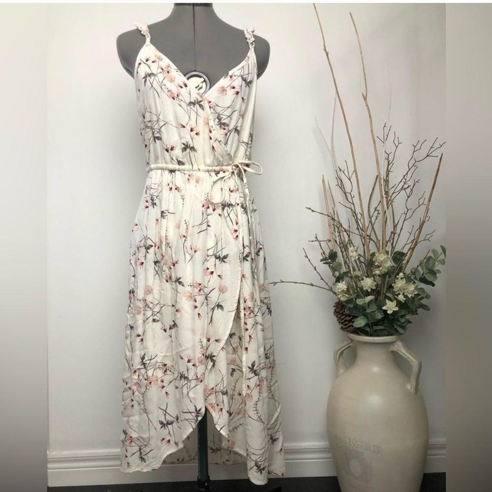 Lucky Brand Cream and Floral Midi Dress